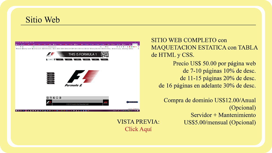 Sitio Web - Tabla